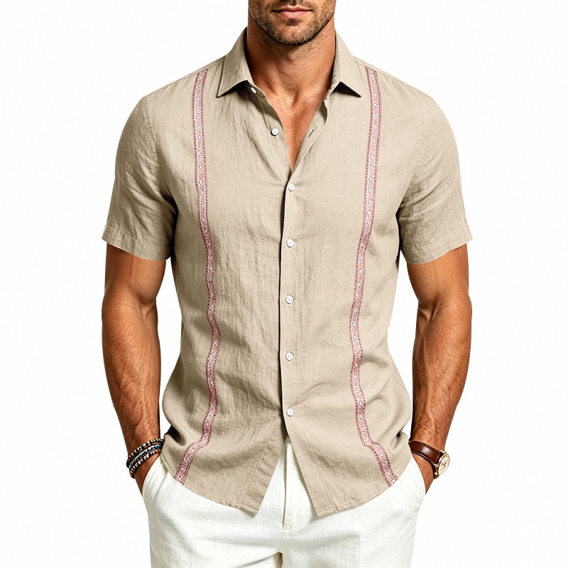 Clothes > Men's Clothing > Tops > T-Shirts Men’s Short-Sleeved Shirt with Collar, for Summer