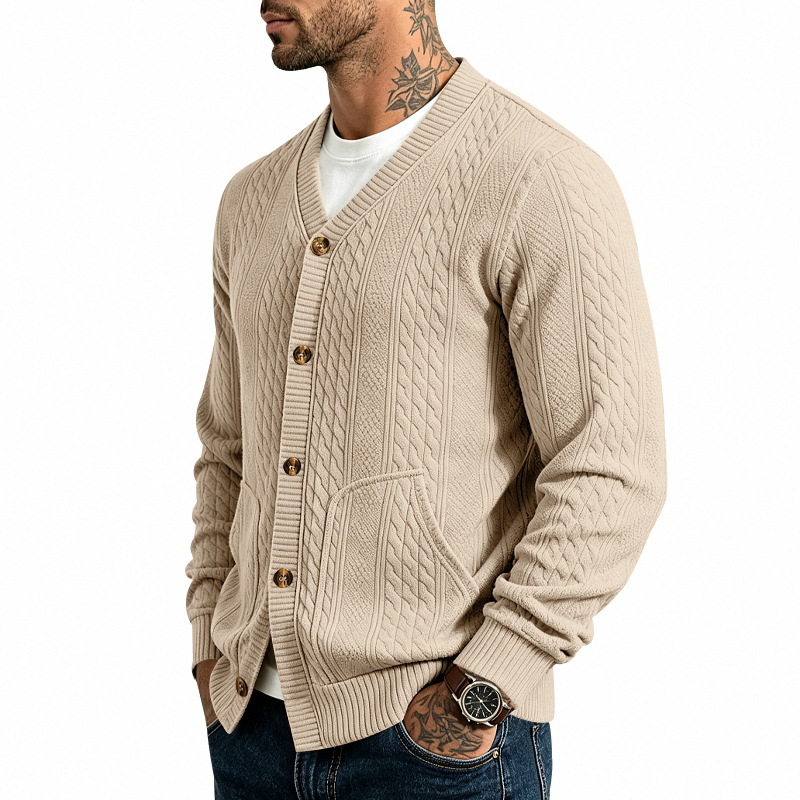 Clothes > Men's Clothing > Tops > Sweatshirts & Hoodies Men’s Autumn/Winter Loose-Fit Button-Up Sweatshirts, Retro Jumpers and Knitted Jackets