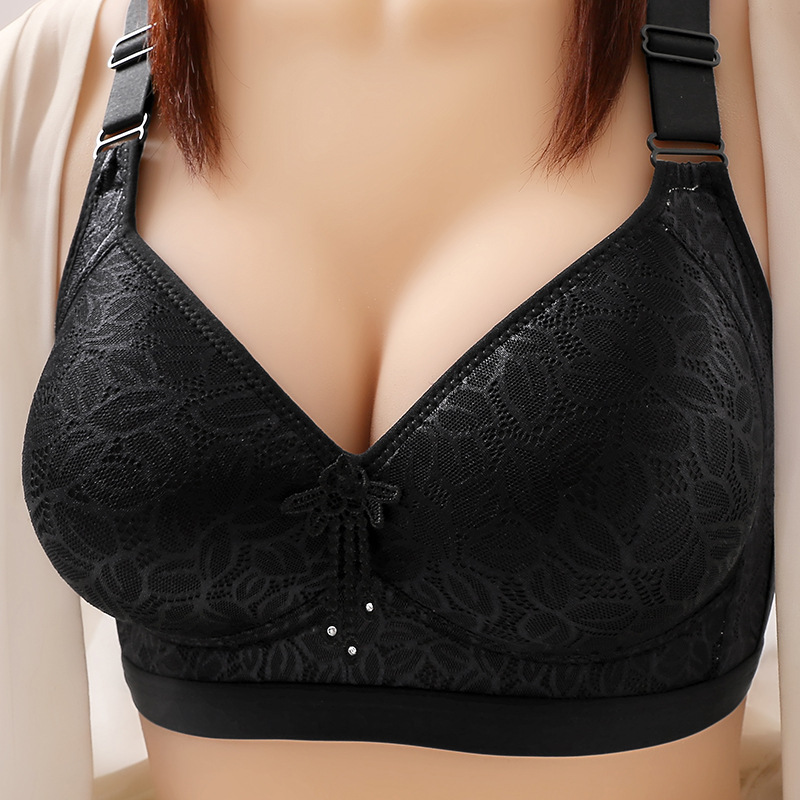 Clothes > Women's Clothing > Lingerie > Bras Plus-size, wire-free, comfortable, push-up, side-support women’s bra – breathable and moisture-wicking