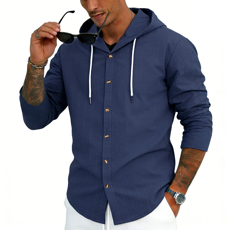 Clothes > Men's Clothing > Tops > Shirts Men’s Linen Hooded Sweatshirt