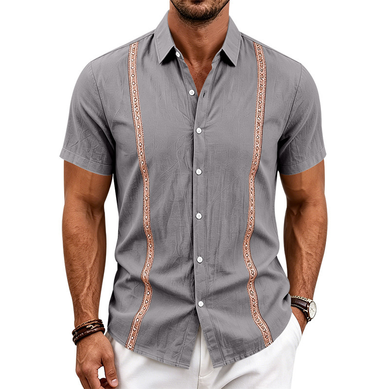 Clothes > Men's Clothing > Tops > T-Shirts Men’s Short-Sleeved Shirt with Collar, for Summer