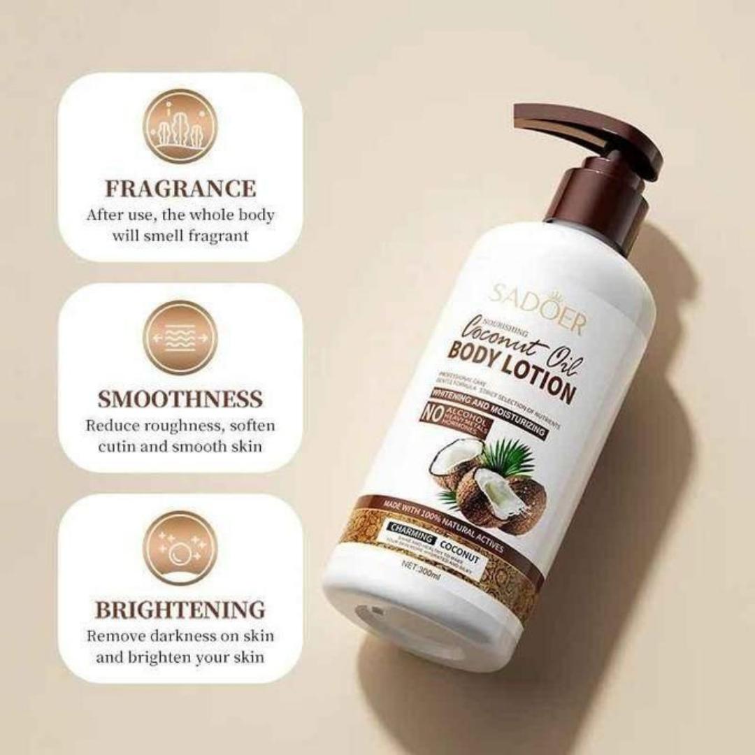 Sadoer smooth nourishing coconut oil lotion 300ml for whitening and moisturizing