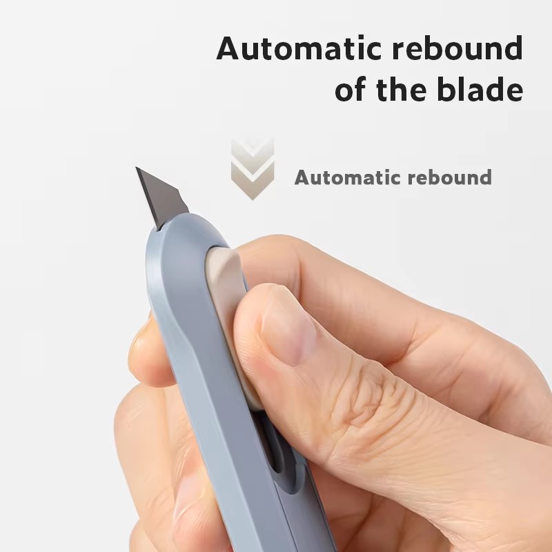 Portable Mini Paper Cutter High Quality Artwork Knife Automatic Rebound Box Opener Pocket Cutter For Office Tool School Supplies