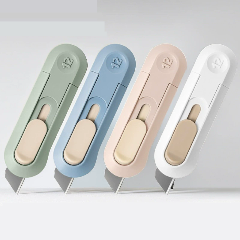 Portable Mini Paper Cutter High Quality Artwork Knife Automatic Rebound Box Opener Pocket Cutter For Office Tool School Supplies