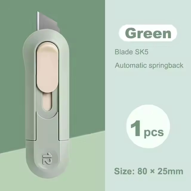 Portable Mini Paper Cutter High Quality Artwork Knife Automatic Rebound Box Opener Pocket Cutter For Office Tool School Supplies