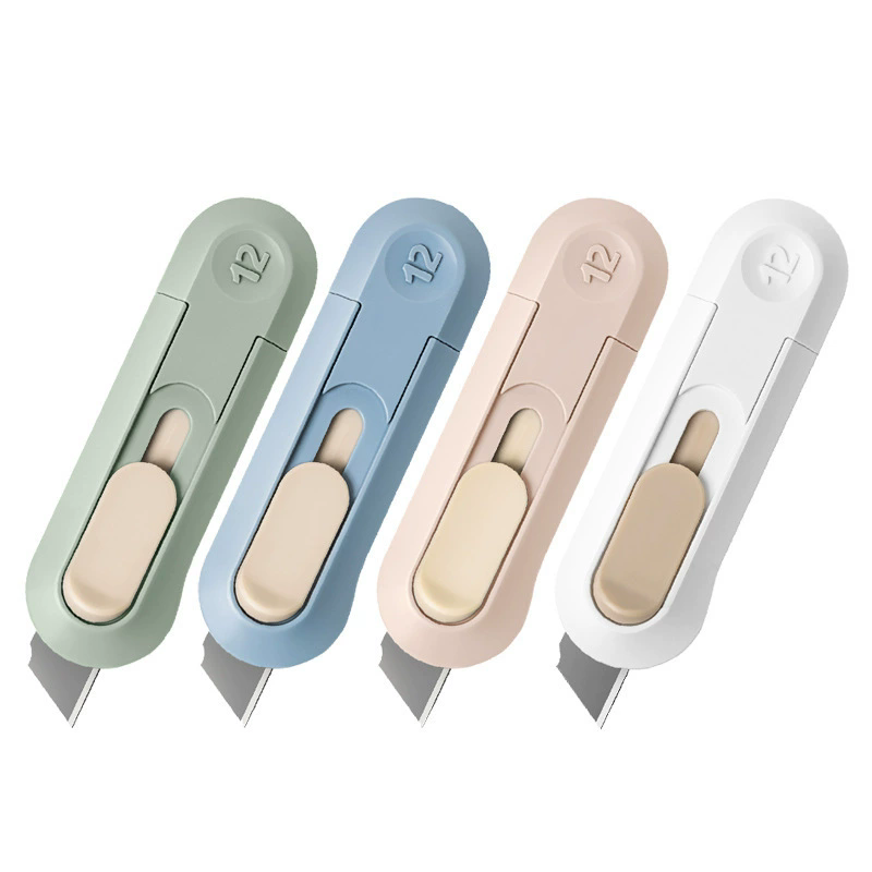 Portable Mini Paper Cutter High Quality Artwork Knife Automatic Rebound Box Opener Pocket Cutter For Office Tool School Supplies