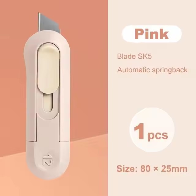 Portable Mini Paper Cutter High Quality Artwork Knife Automatic Rebound Box Opener Pocket Cutter For Office Tool School Supplies