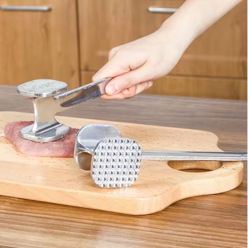 1PC Double-Sided Meat Tenderizer - Aluminum Alloy Steak Hammer for Christmas Kitchen & Restaurant