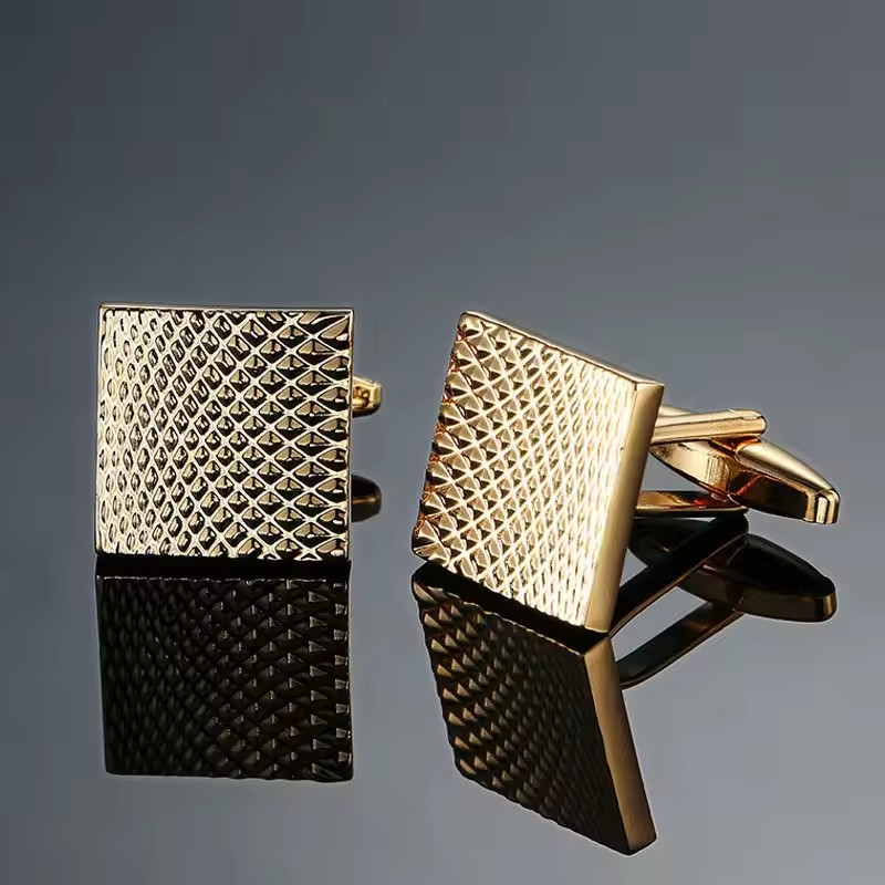 Gray Silver Cufflinks And Studs Tuxedo Shirt Cuff Links Golden Silvery Square Button For Men Father Boys Gift