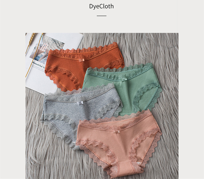 3pcs Cotton Panties Women Comfortable Underwears Sexy Middle-Waisted Underpants Female Lingerie Big Size Ladies Briefs FZ-349