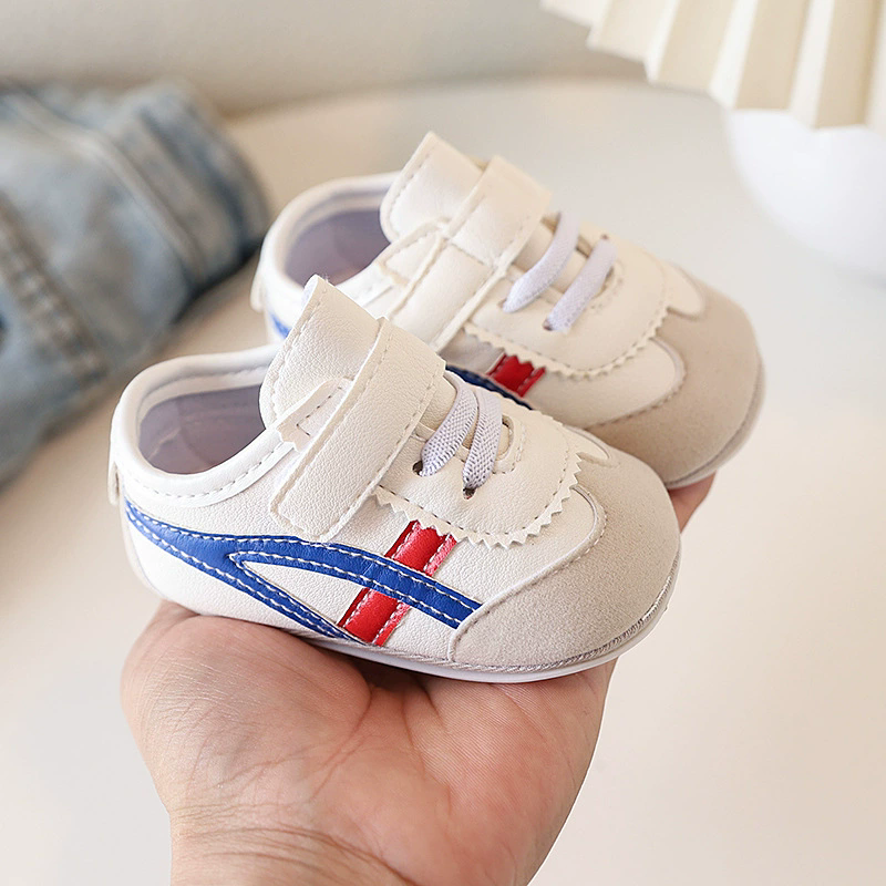 Spring and Autumn New Color blocked Soft soled Baby Shoes Soft soled 0-1 Year Old Walking Shoes