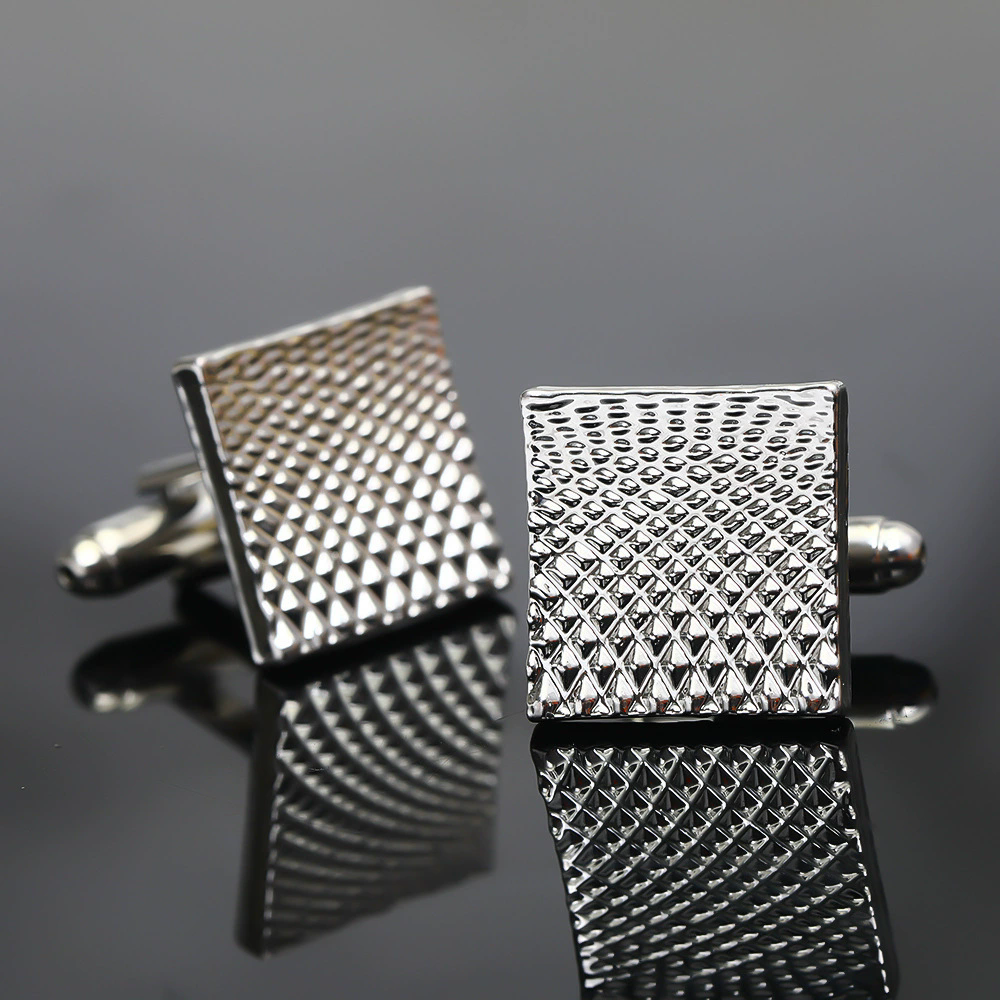 Gray Silver Cufflinks And Studs Tuxedo Shirt Cuff Links Golden Silvery Square Button For Men Father Boys Gift