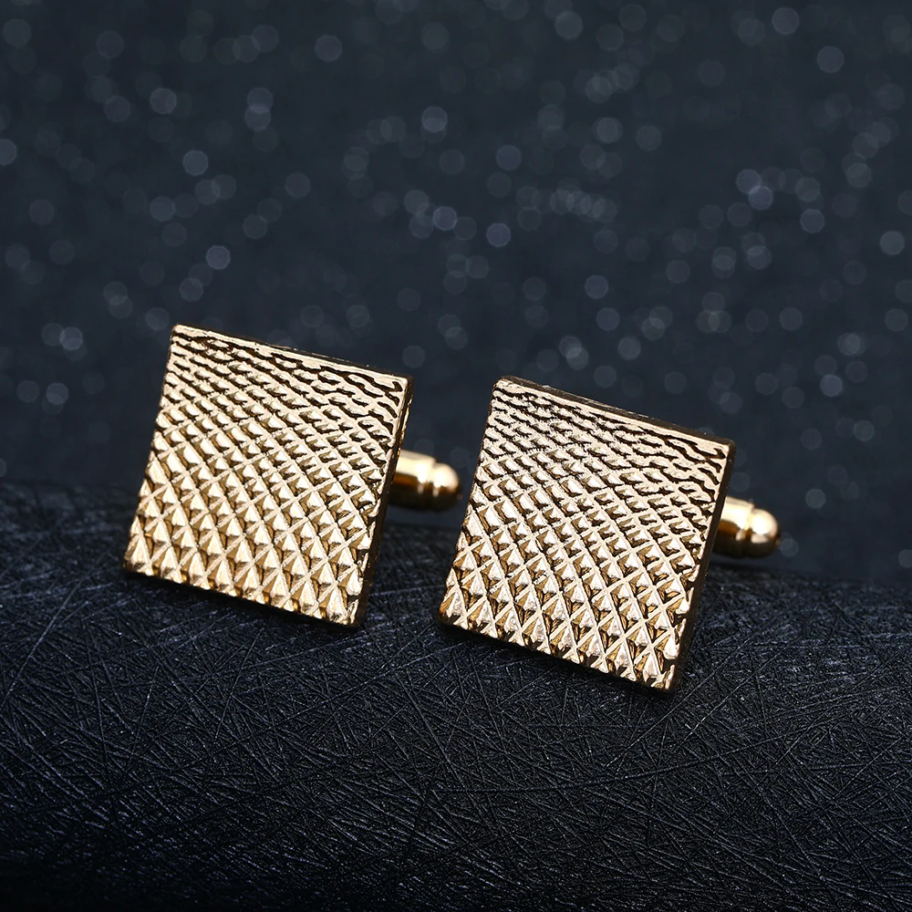Gray Silver Cufflinks And Studs Tuxedo Shirt Cuff Links Golden Silvery Square Button For Men Father Boys Gift