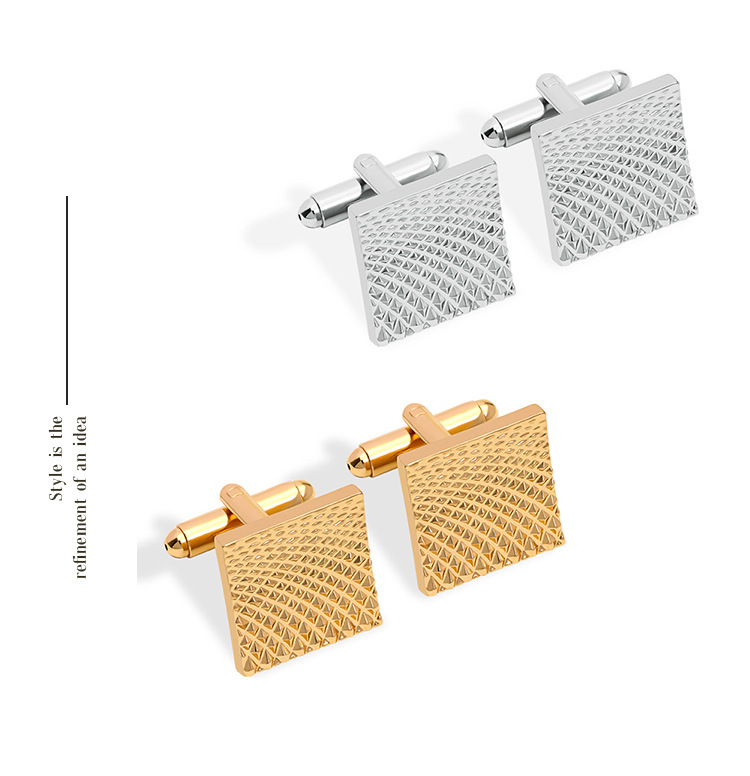 Gray Silver Cufflinks And Studs Tuxedo Shirt Cuff Links Golden Silvery Square Button For Men Father Boys Gift