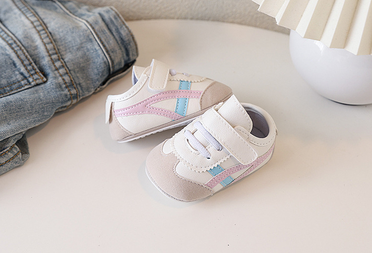 Spring and Autumn New Color blocked Soft soled Baby Shoes Soft soled 0-1 Year Old Walking Shoes
