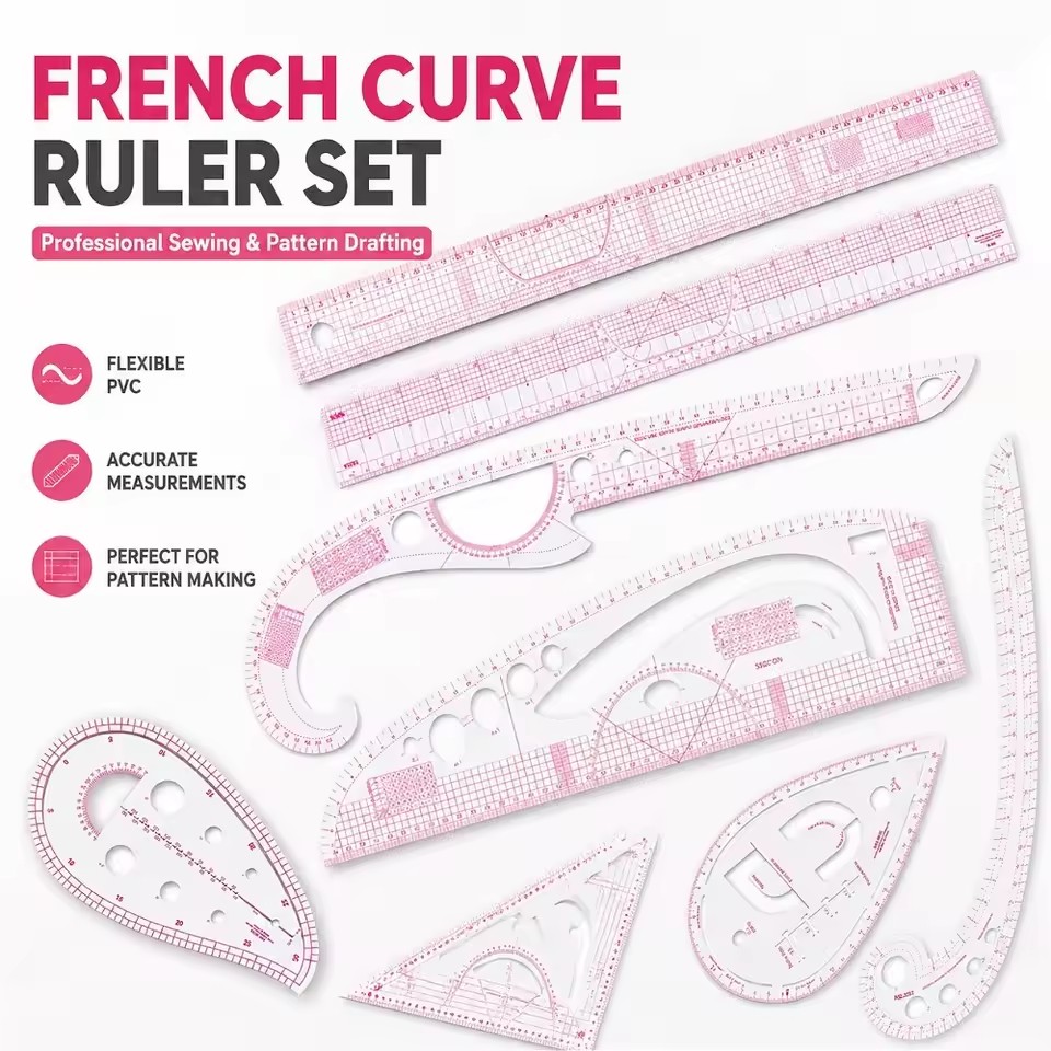 1 Set Sewing French Curve Ruler Measure, Dressmaking Tailor Drawing Template Set, Sewing Accessories
