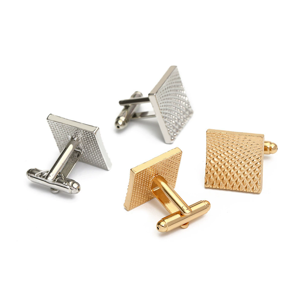 Gray Silver Cufflinks And Studs Tuxedo Shirt Cuff Links Golden Silvery Square Button For Men Father Boys Gift