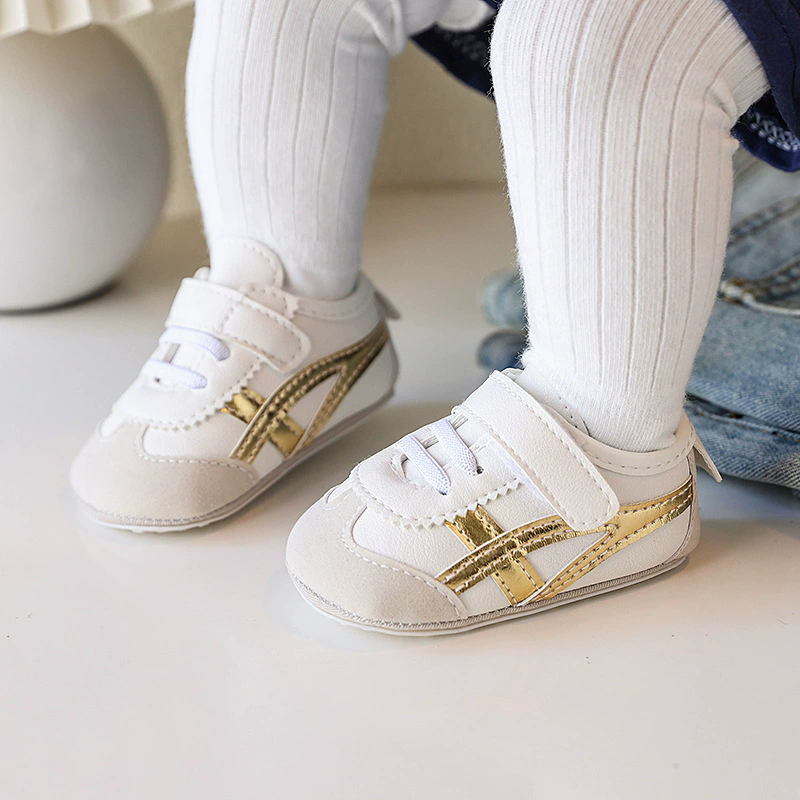 Spring and Autumn New Color blocked Soft soled Baby Shoes Soft soled 0-1 Year Old Walking Shoes