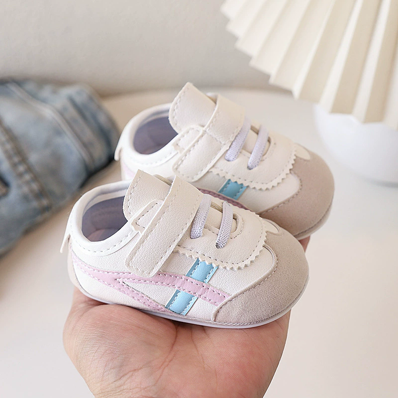 Spring and Autumn New Color blocked Soft soled Baby Shoes Soft soled 0-1 Year Old Walking Shoes