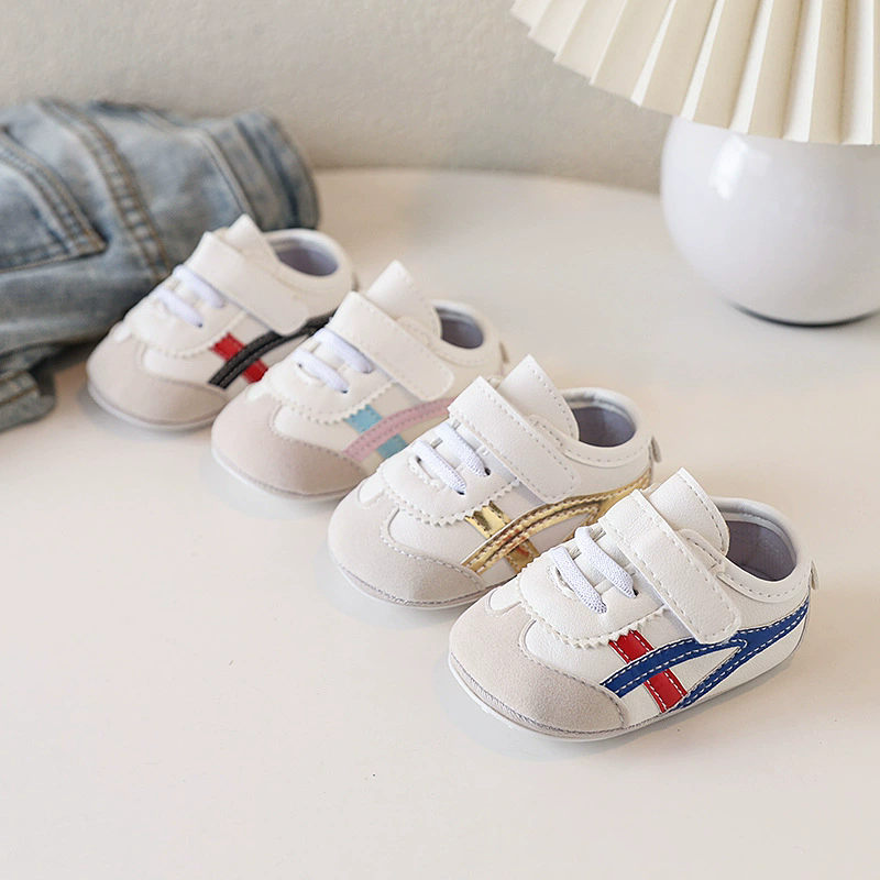 Spring and Autumn New Color blocked Soft soled Baby Shoes Soft soled 0-1 Year Old Walking Shoes