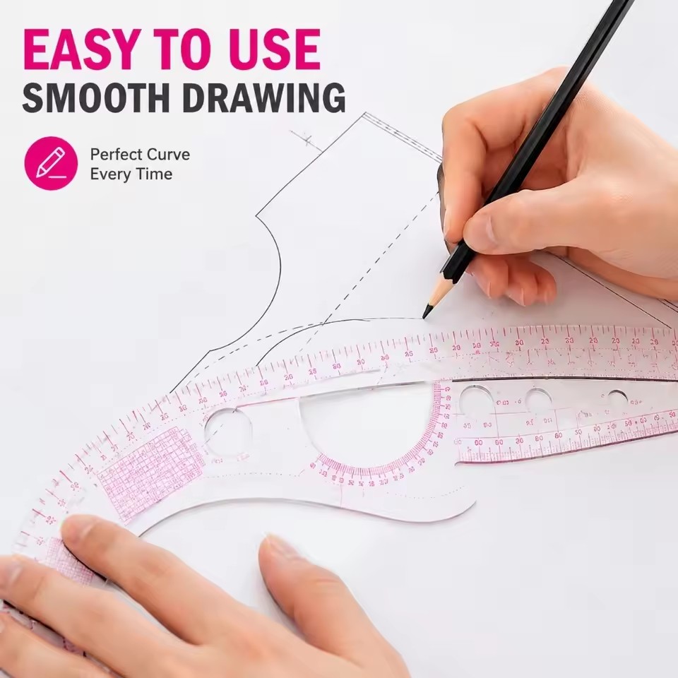 1 Set Sewing French Curve Ruler Measure, Dressmaking Tailor Drawing Template Set, Sewing Accessories