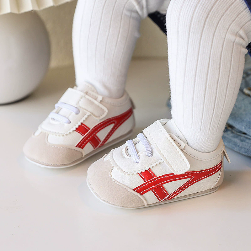 Spring and Autumn New Color blocked Soft soled Baby Shoes Soft soled 0-1 Year Old Walking Shoes