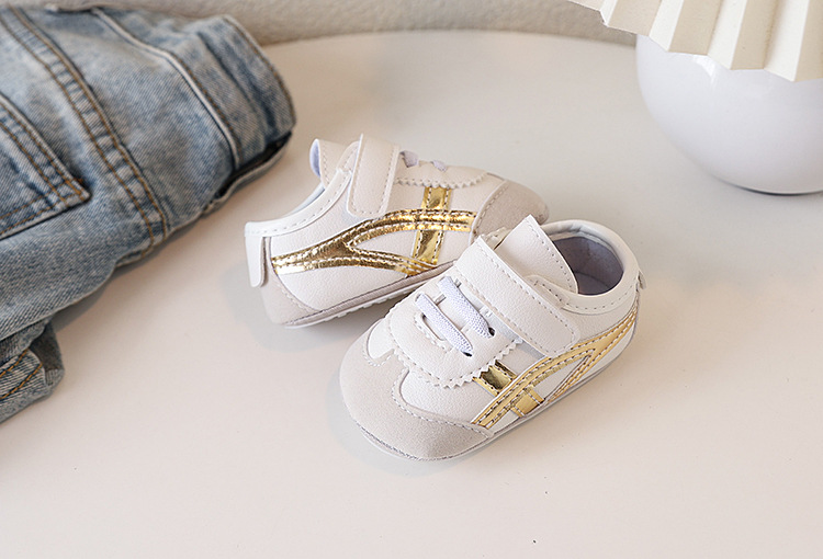 Spring and Autumn New Color blocked Soft soled Baby Shoes Soft soled 0-1 Year Old Walking Shoes