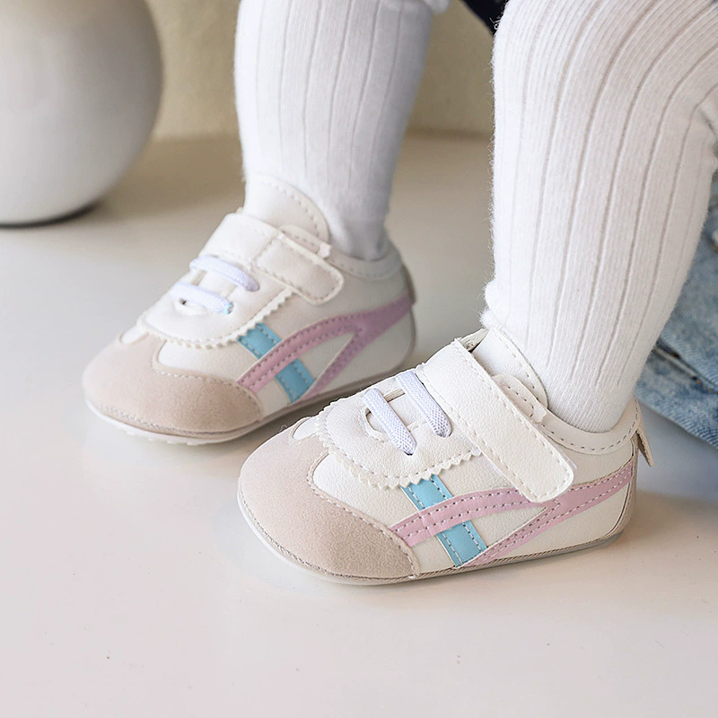 Spring and Autumn New Color blocked Soft soled Baby Shoes Soft soled 0-1 Year Old Walking Shoes