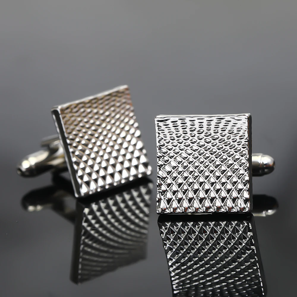 Gray Silver Cufflinks And Studs Tuxedo Shirt Cuff Links Golden Silvery Square Button For Men Father Boys Gift