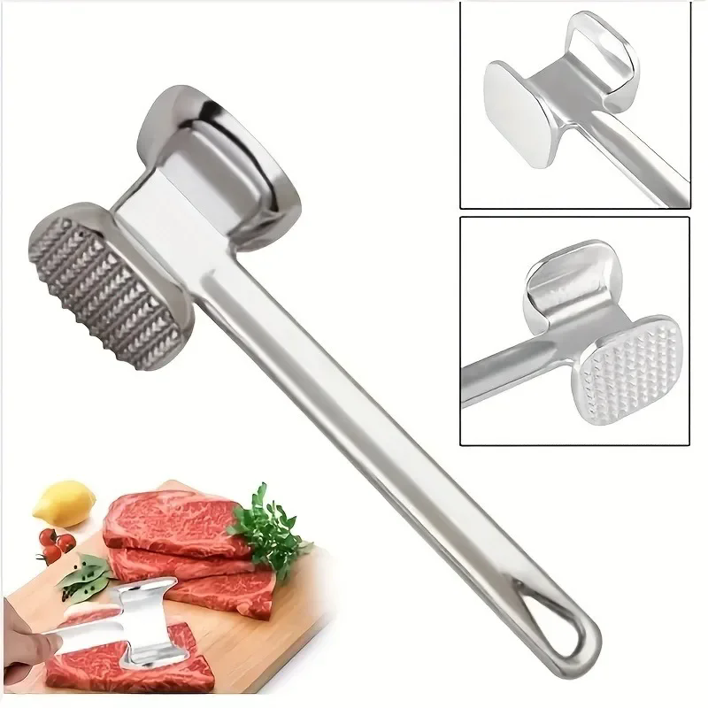 1PC Double-Sided Meat Tenderizer - Aluminum Alloy Steak Hammer for Christmas Kitchen & Restaurant