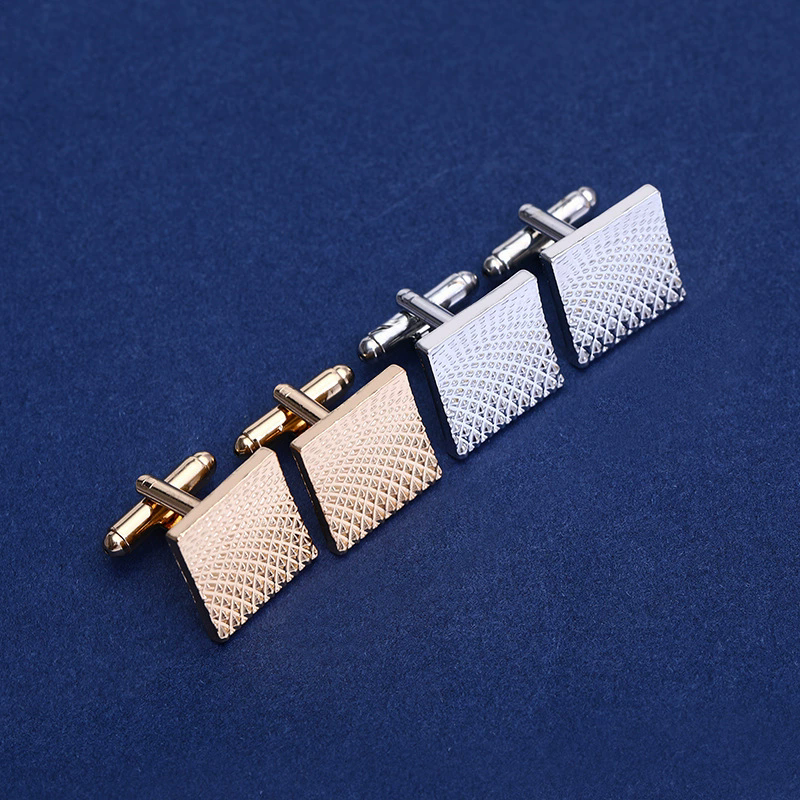 Gray Silver Cufflinks And Studs Tuxedo Shirt Cuff Links Golden Silvery Square Button For Men Father Boys Gift