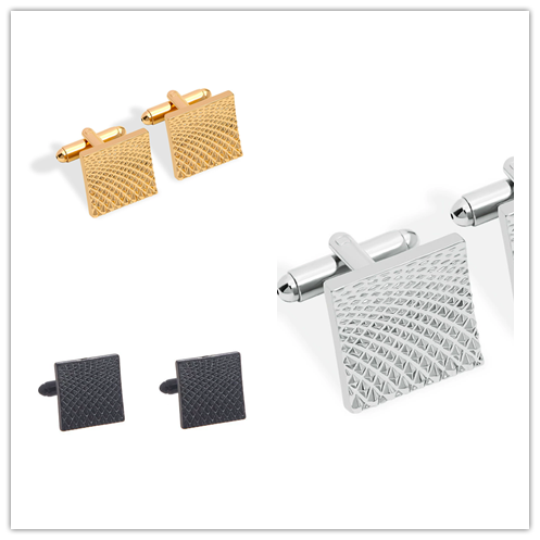 Gray Silver Cufflinks And Studs Tuxedo Shirt Cuff Links Golden Silvery Square Button For Men Father Boys Gift