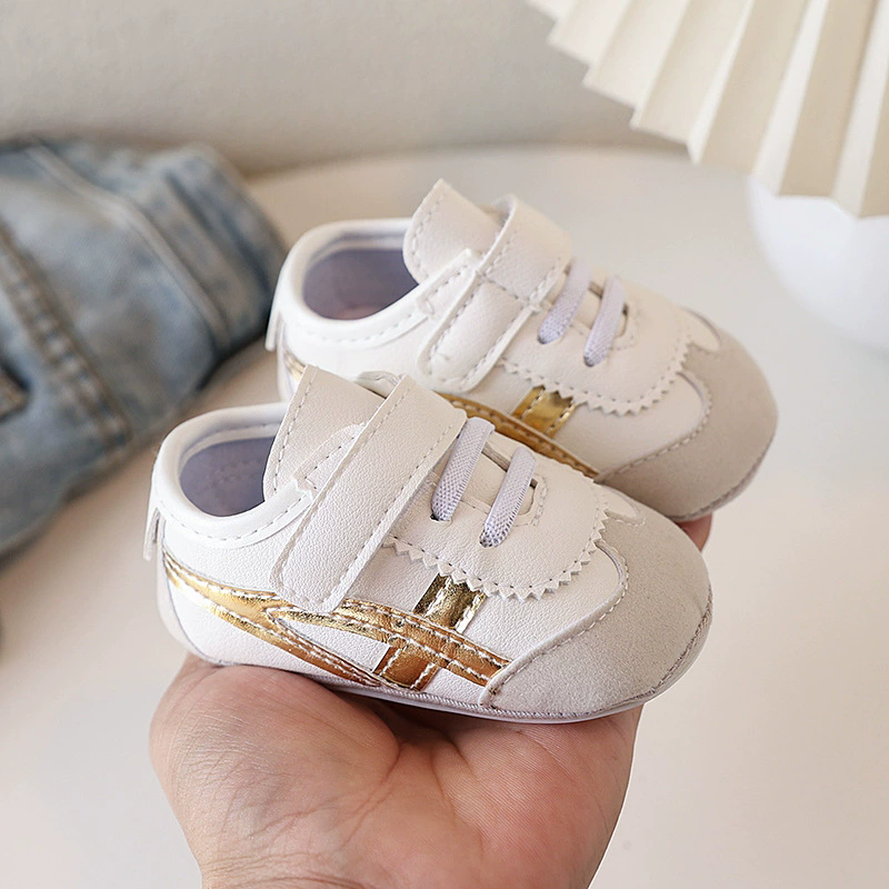 Spring and Autumn New Color blocked Soft soled Baby Shoes Soft soled 0-1 Year Old Walking Shoes