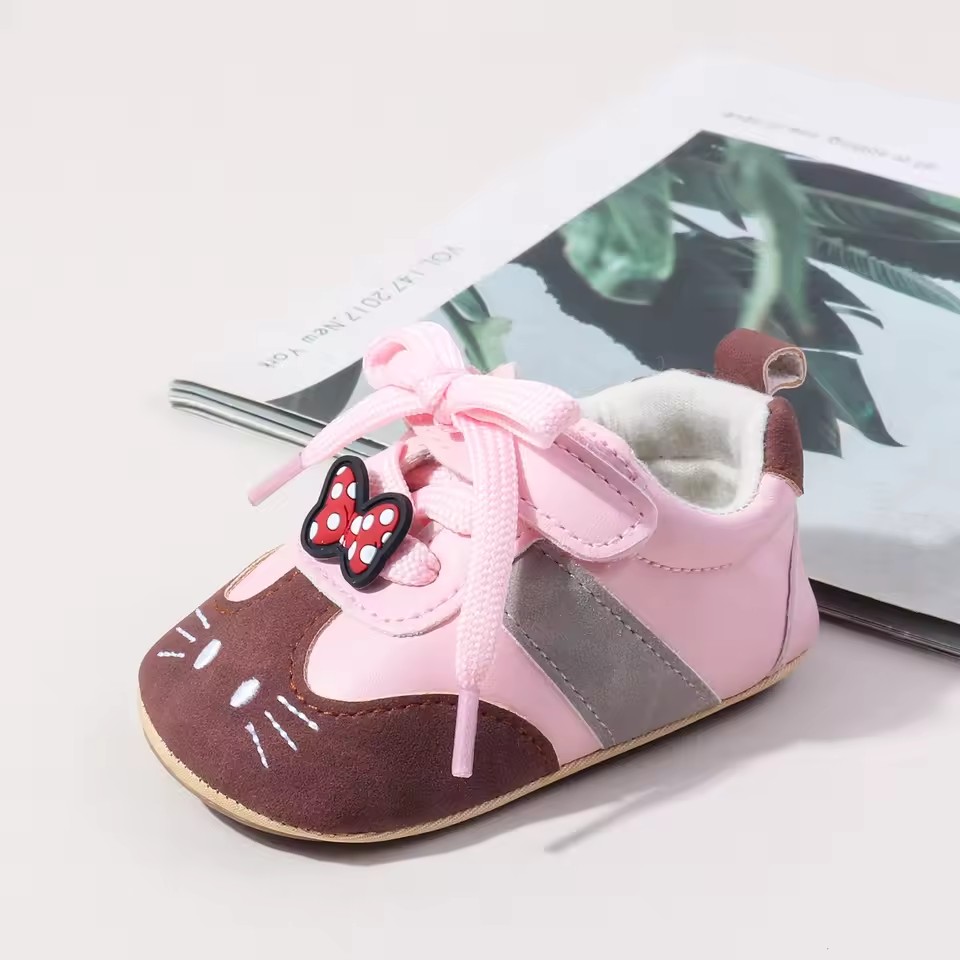New Design Baby Girls First Walking Toddler Shoes Spring And Autumn Baby Indoor Outdoor Sneaker With High Quality PU Leather