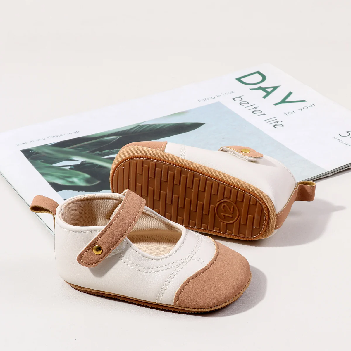 Baby Girls Princess Shoes, Soft PU Leather Patchwork Non-slip Bottom First Walker Shoes Toddler Shoes