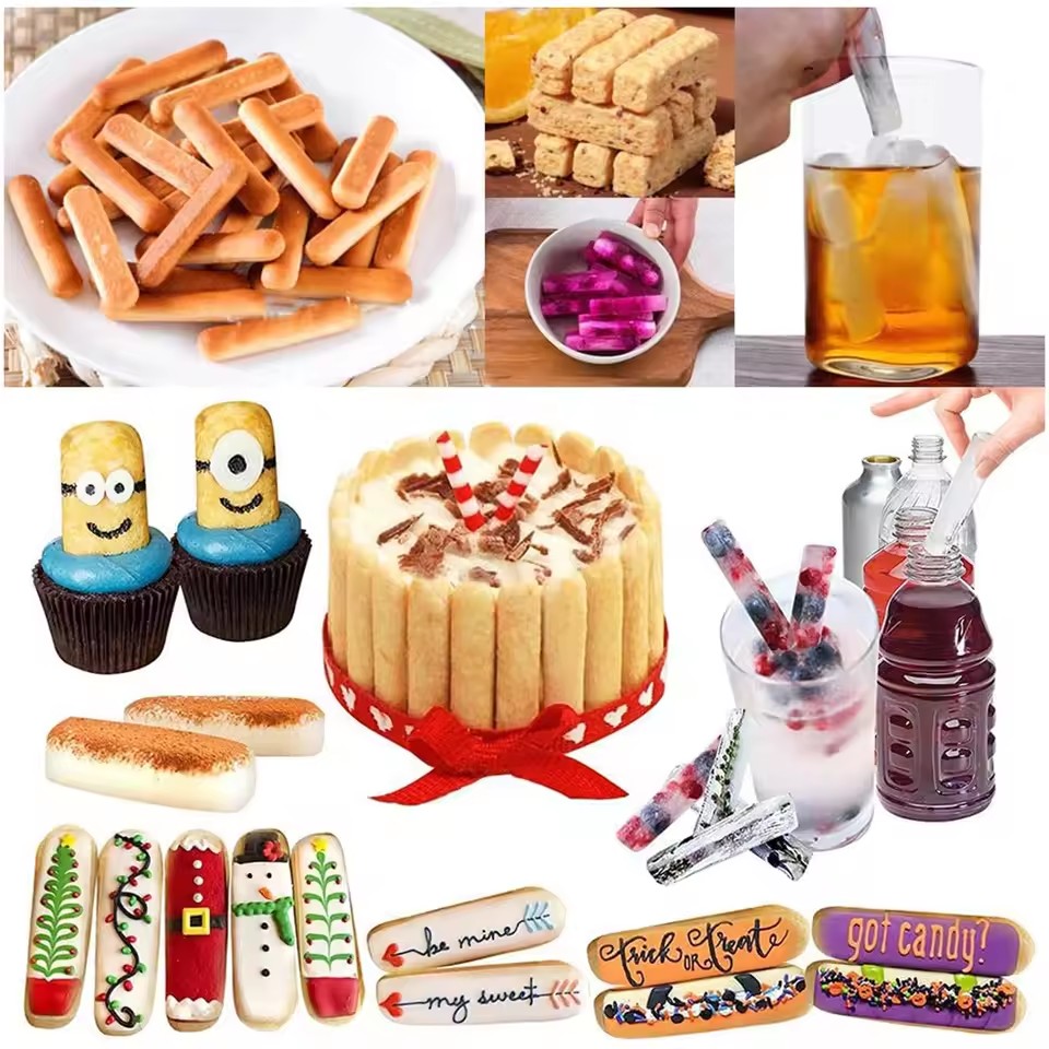 10 Grids Long Stick Ice Tray Non-Stick Easy Release Push Popsicle Out Cylinder Silicone Ice Cube Mould Tray Jelly Chocolate Mold