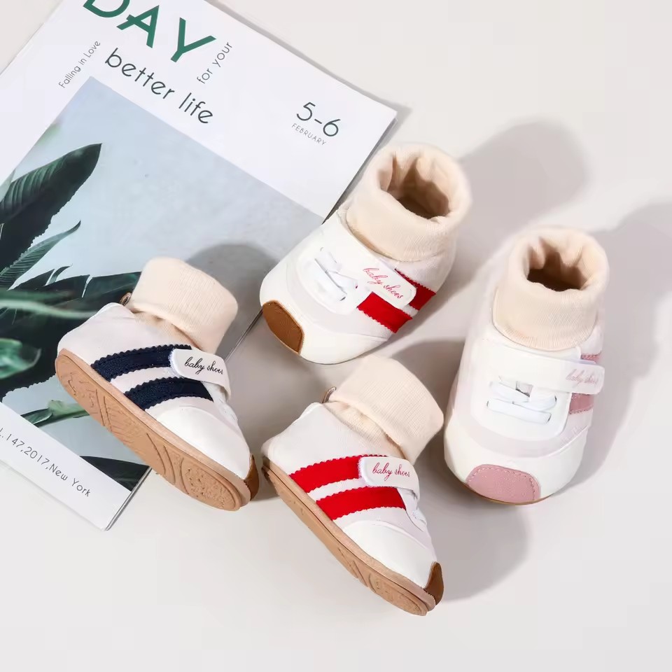 2026 Baby Shoes Soft Cotton Sock Shoes Ankle-covered Style Warm Autumn and Winter Sneaker Toddler Newborn Prewalking