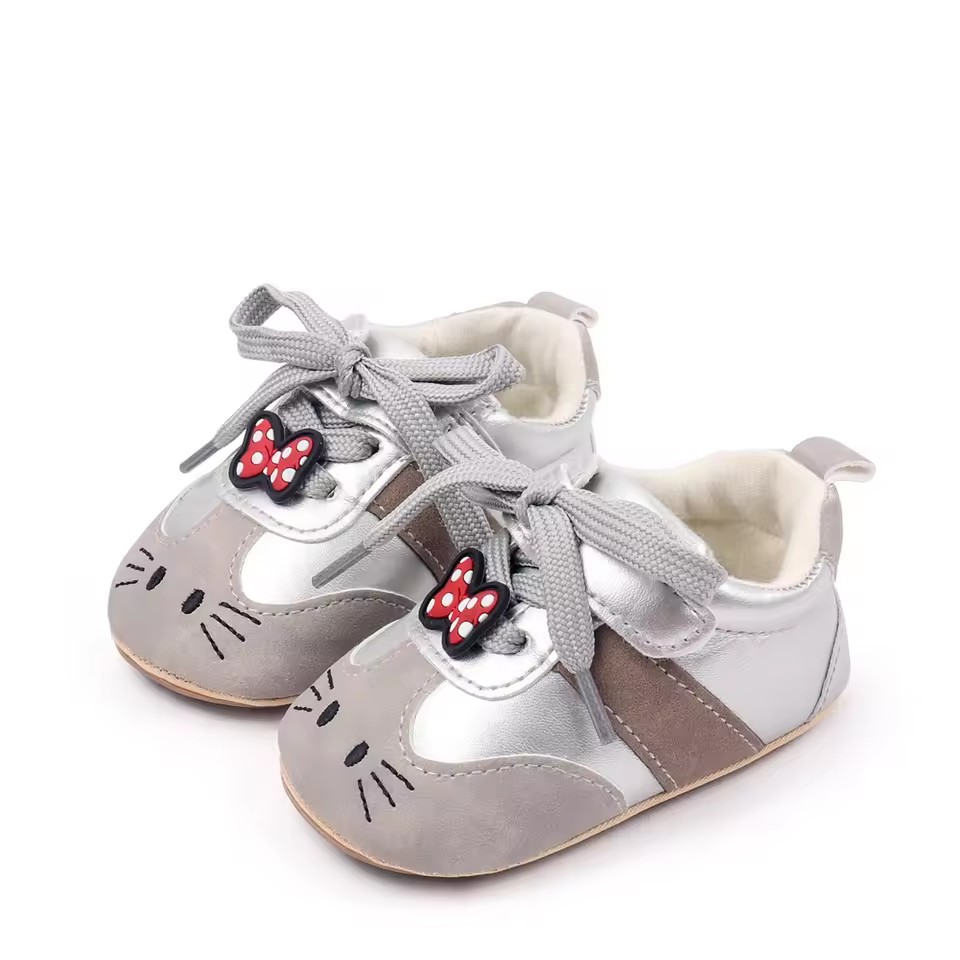 New Design Baby Girls First Walking Toddler Shoes Spring And Autumn Baby Indoor Outdoor Sneaker With High Quality PU Leather