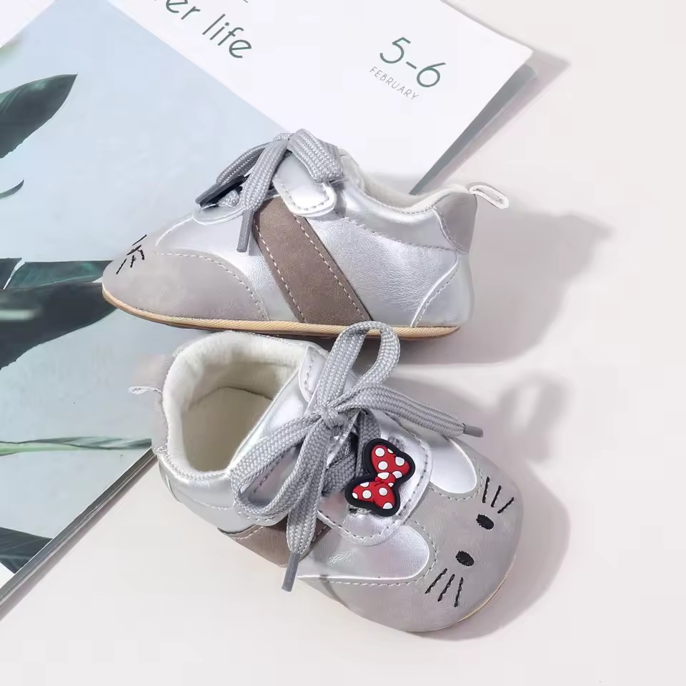 New Design Baby Girls First Walking Toddler Shoes Spring And Autumn Baby Indoor Outdoor Sneaker With High Quality PU Leather
