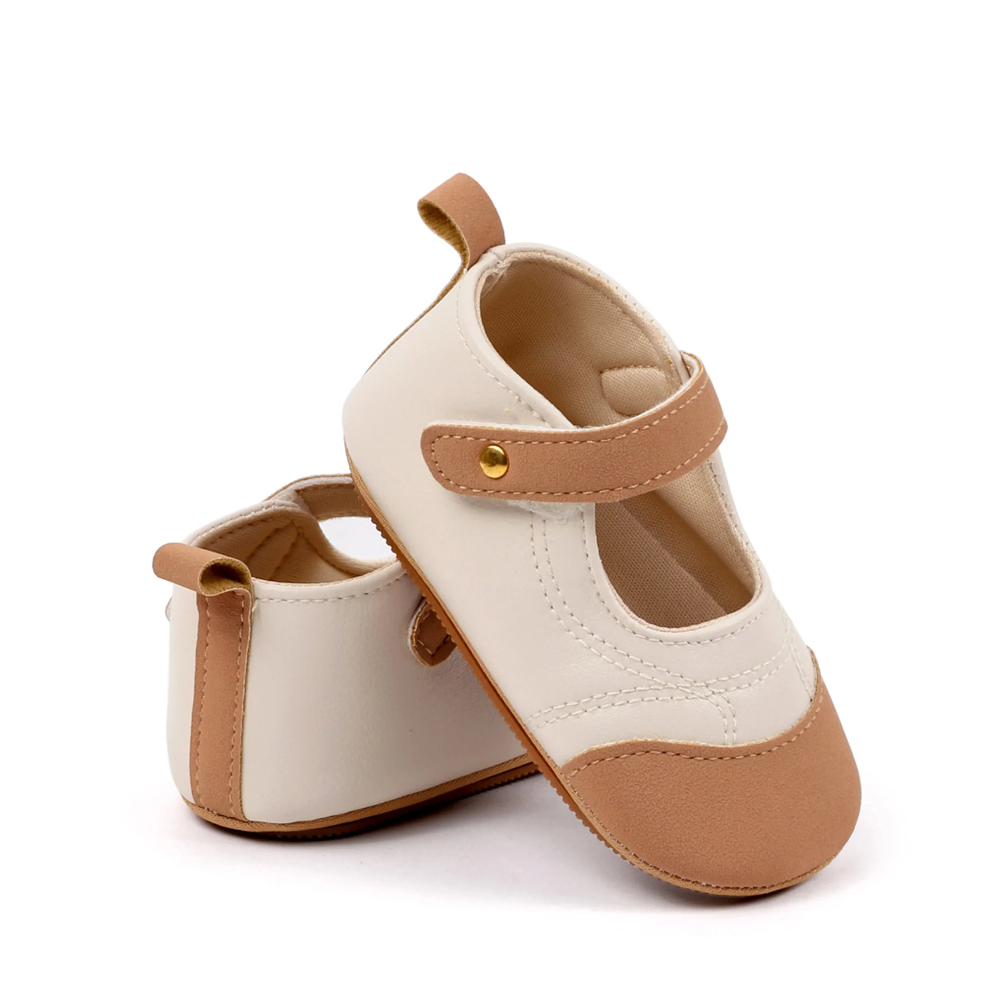 Baby Girls Princess Shoes, Soft PU Leather Patchwork Non-slip Bottom First Walker Shoes Toddler Shoes