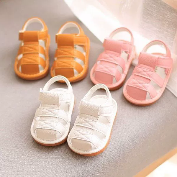 2026 New Squeaky Infant Toddler Walking Sandals Unisex Kids Closed Toe Non-Slip Soft Sole Summer