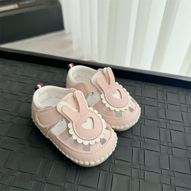 Baby girl sandals summer 0-1 year old baby walking shoes soft sole 3-6 to 12 months old children's non slip breathable sandals
