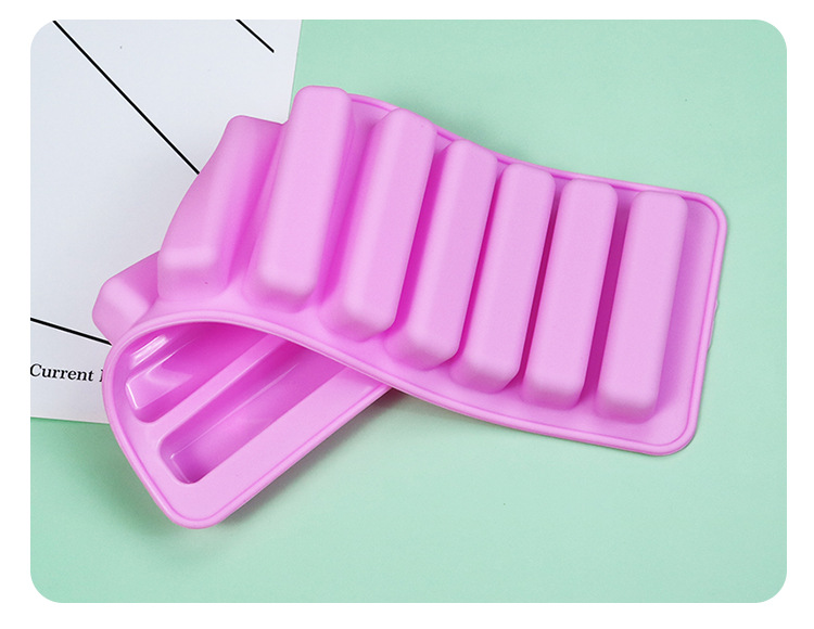 10 Grids Long Stick Ice Tray Non-Stick Easy Release Push Popsicle Out Cylinder Silicone Ice Cube Mould Tray Jelly Chocolate Mold
