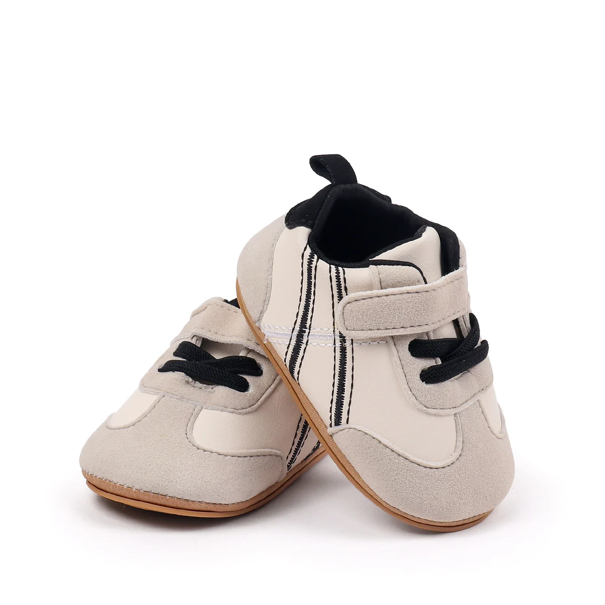 0-18months Infant Sneakers Contrast Color Hook and Loop Closure Soft Sole Non-Slip First Walking Shoes for boys girls