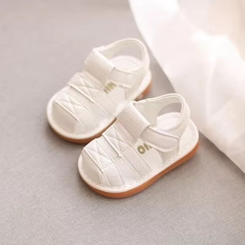 2026 New Squeaky Infant Toddler Walking Sandals Unisex Kids Closed Toe Non-Slip Soft Sole Summer