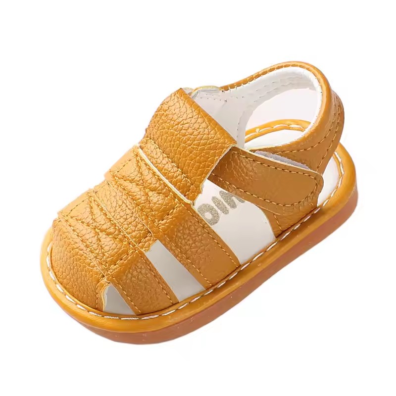 2026 New Squeaky Infant Toddler Walking Sandals Unisex Kids Closed Toe Non-Slip Soft Sole Summer