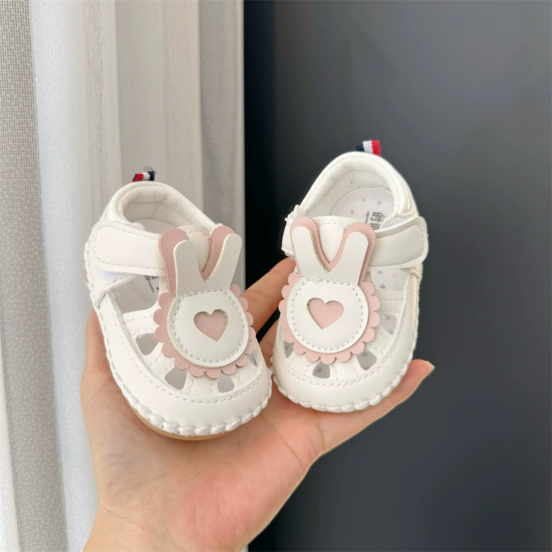 Baby girl sandals summer 0-1 year old baby walking shoes soft sole 3-6 to 12 months old children's non slip breathable sandals