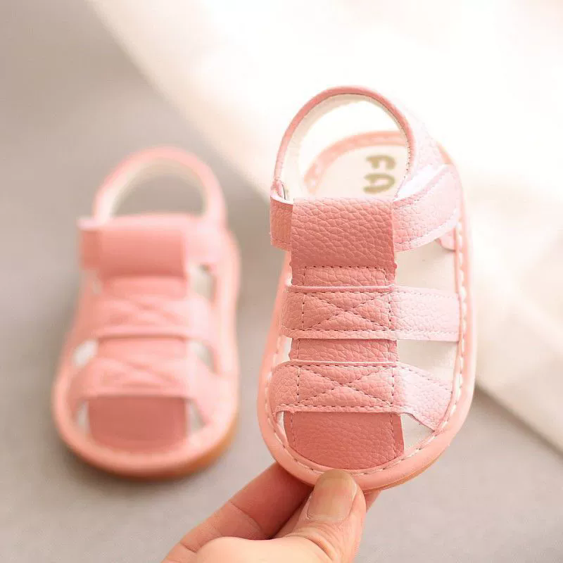2026 New Squeaky Infant Toddler Walking Sandals Unisex Kids Closed Toe Non-Slip Soft Sole Summer