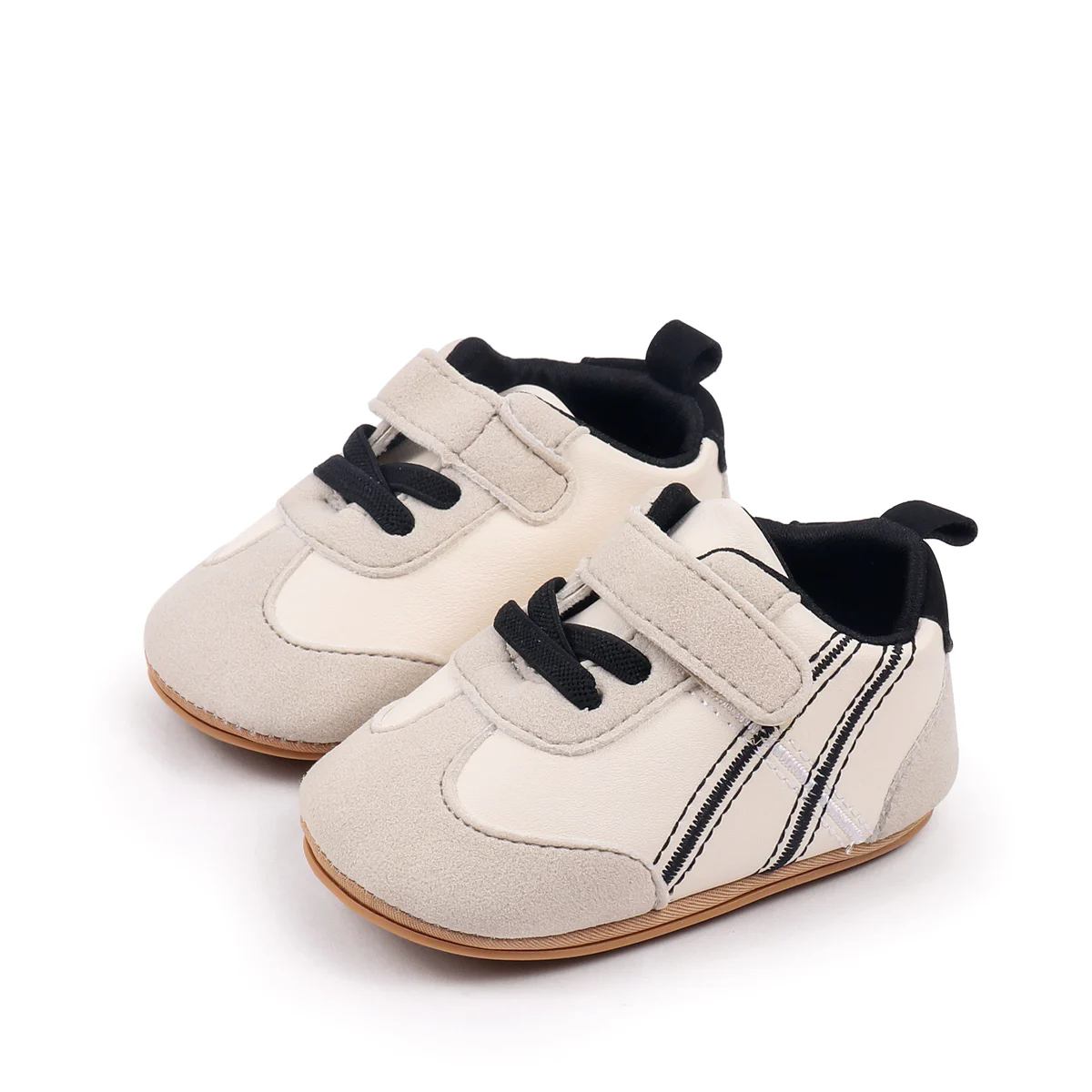0-18months Infant Sneakers Contrast Color Hook and Loop Closure Soft Sole Non-Slip First Walking Shoes for boys girls