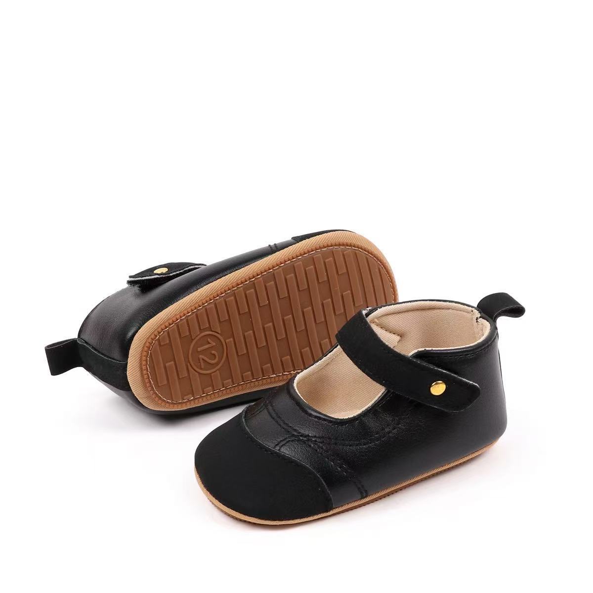 Baby Girls Princess Shoes, Soft PU Leather Patchwork Non-slip Bottom First Walker Shoes Toddler Shoes